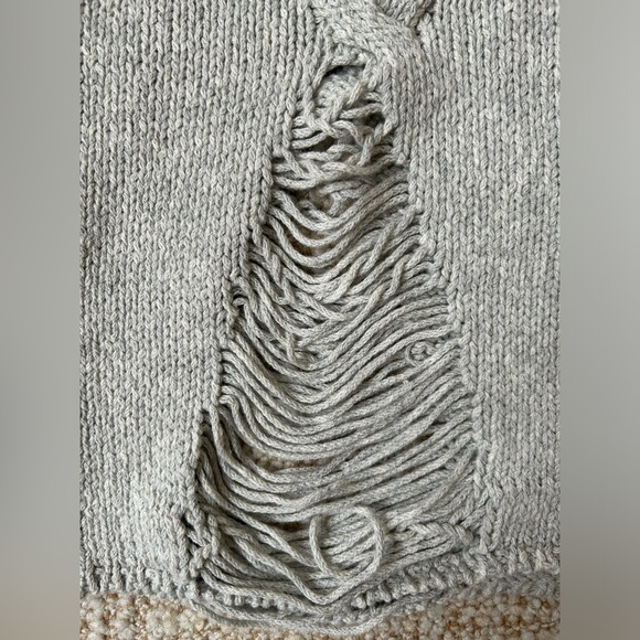 NWT One Teaspoon Nemesis Distressed Cable Knit Sweater in Grey Spirit - Large - Picture 9 of 16